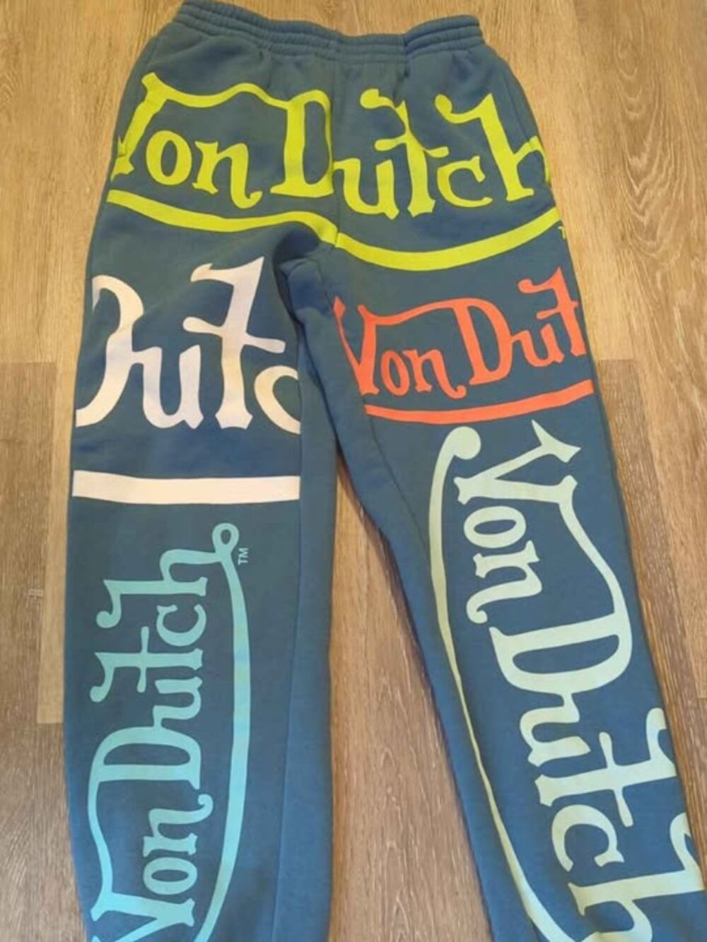 Von Dutch Multicolor Logo Joggers in blue boys size 10/12
